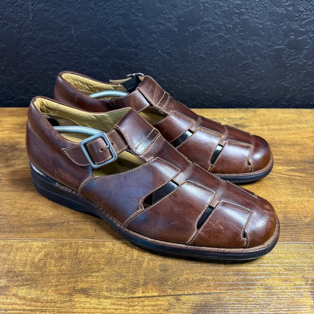 Johnston & Murphy Fisherman 20-7246 Brown Leather Sandals Mens 11.5 M